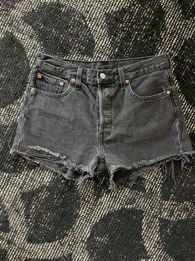 Levi's Black Distressed Cutoff Jean Shorts